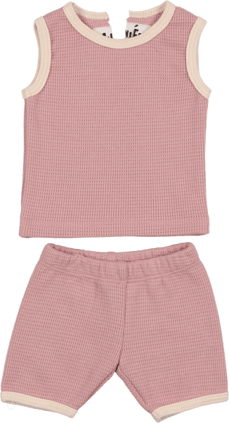 Mauve Waffle Knit Short Set Mauve Waffle Knit Short Set