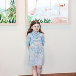 Tiered Flower 3/4 Sleeve Dress