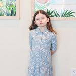 Tiered Flower 3/4 Sleeve Dress