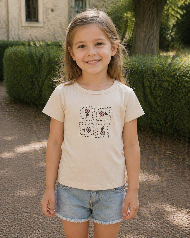 Boxy Belt Bag Girls Short Sleeve Shirt