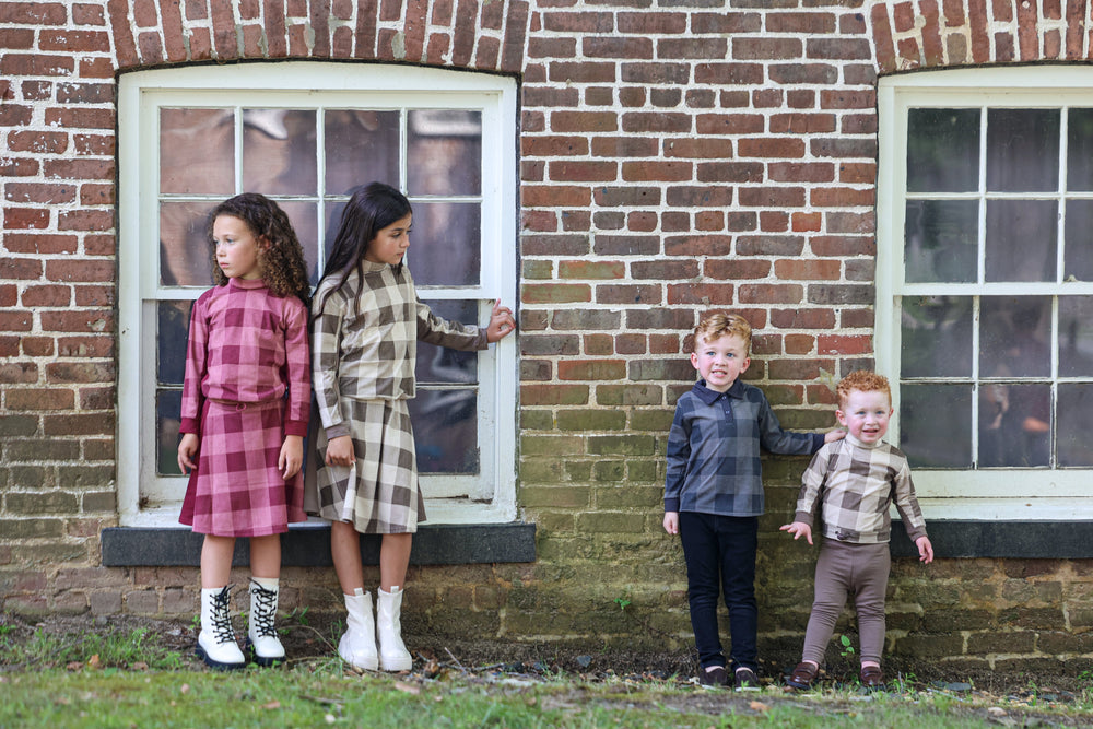 Corduroy Plaid Unisex Baby Set