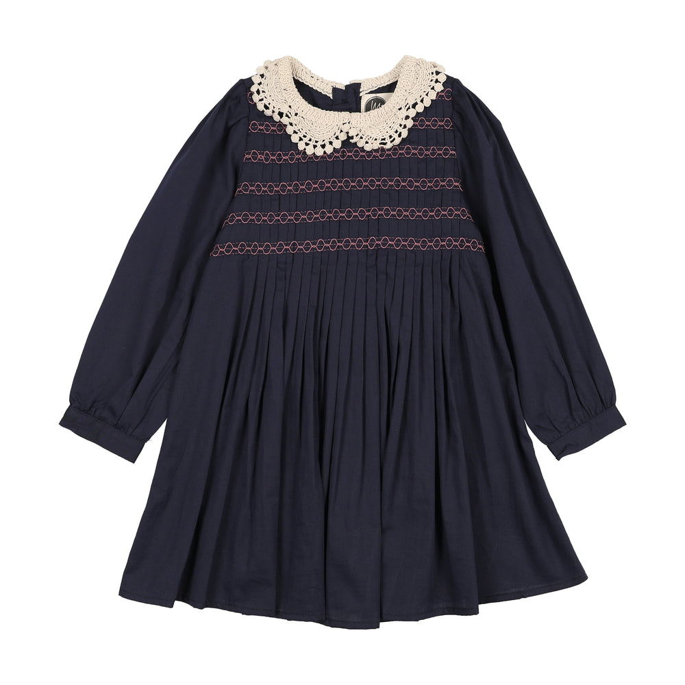 Crochet Collar Dress Navy / 8 Crochet Collar Dress Navy / 8