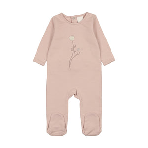 Embroidered Rose Footie