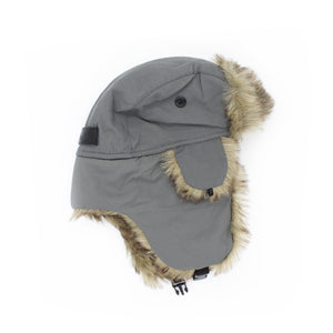 Faux Fur Trapper Hat, Grey