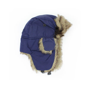 Faux Fur Trapper Hat, Navy