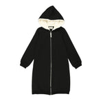 Zip Faux Fur Hoodie Dress