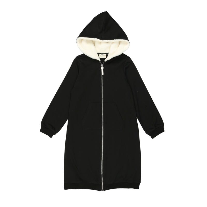 Zip Faux Fur Hoodie Dress