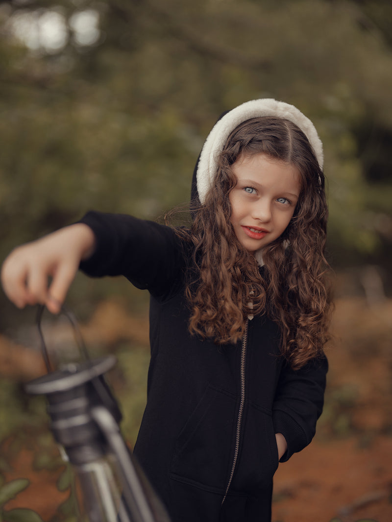 Zip Faux Fur Hoodie Dress