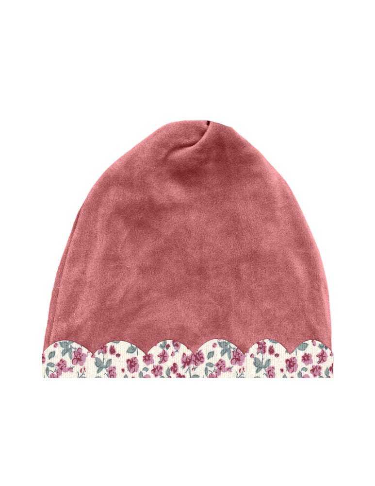 Girl's Velour Collar Beanie