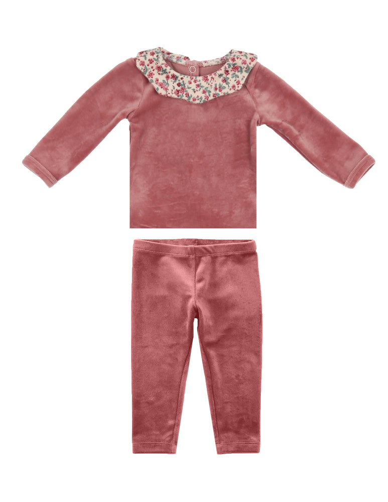 
            
                Load image into Gallery viewer, Girl&amp;#39;s Velour Collar 2 Pc Set
            
        
