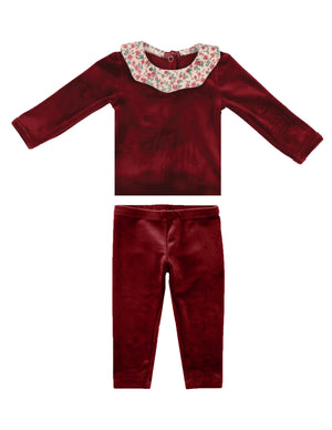 Girl's Velour Collar 2 Pc Set