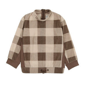 Corduroy Plaid Toggle Top