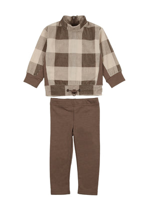 Corduroy Plaid Unisex Baby Set