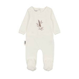 Floral Embroidery Footie