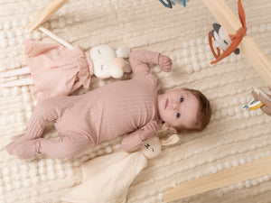 Ribbed Fine Cotton Footie Mauve