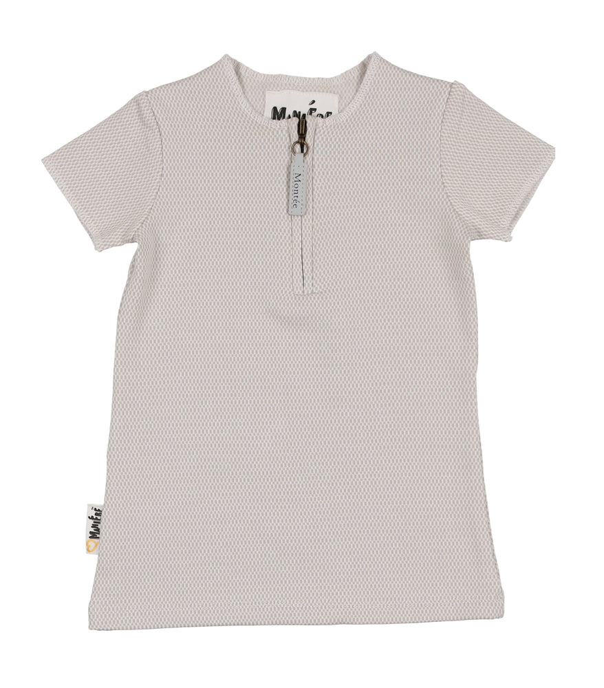 Microgrid Patterned Short Sleeves Unisex Shirt