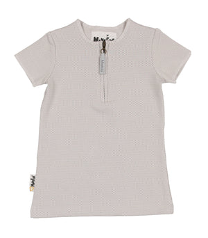 Microgrid Patterned Short Sleeves Unisex Shirt