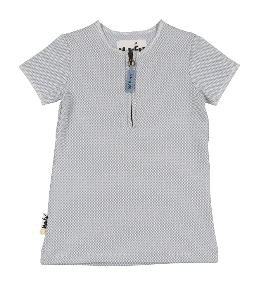 Microgrid Patterned Short Sleeves Unisex Shirt