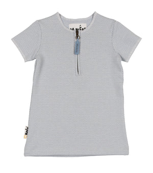 Microgrid Patterned Short Sleeves Unisex Shirt