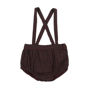 Plaid Collar Boys Overalls