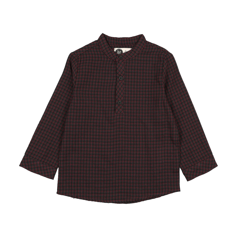Plaid Collar Boys Shirt
