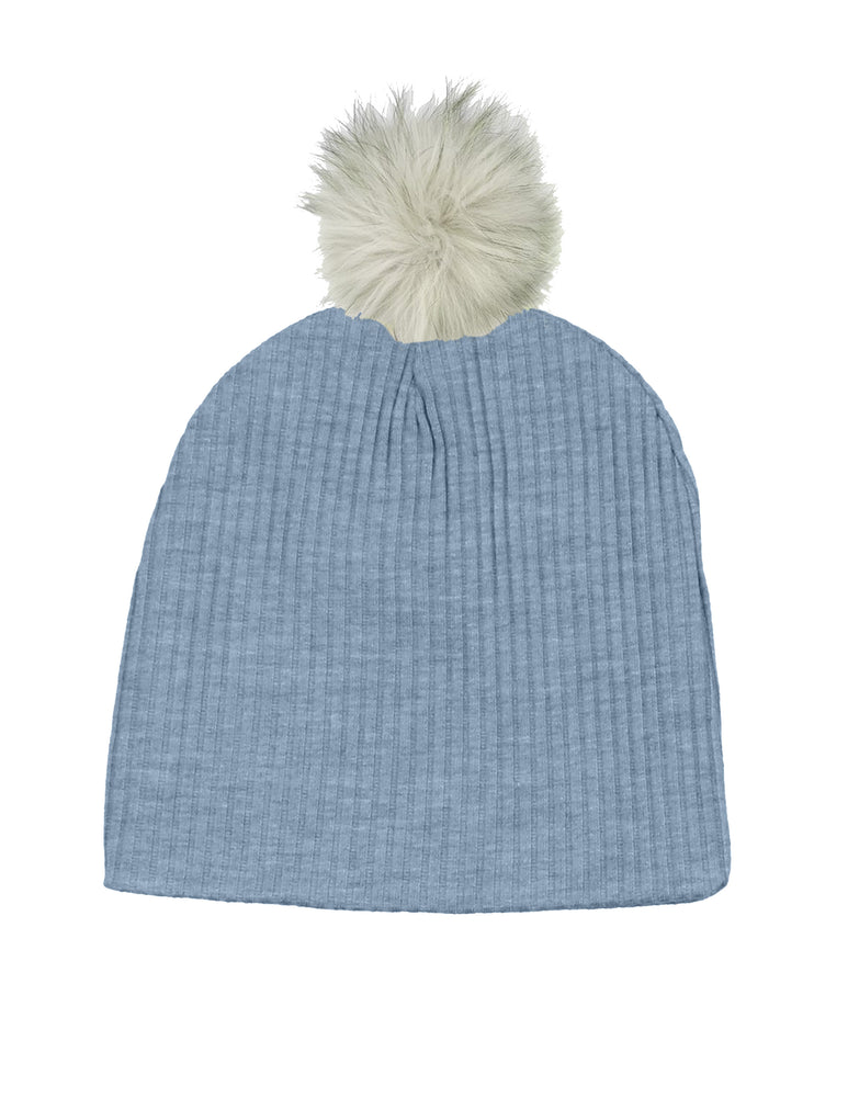 Ribbed Pocket Beanie With Pom