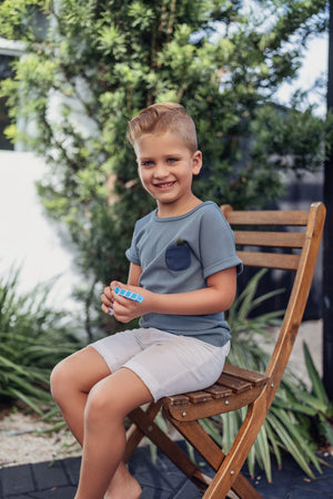 Ribbed Berry Boys Short Set