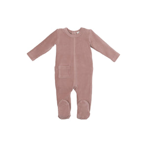 Ribbed Velour Footie