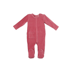 Ribbed Velour Footie
