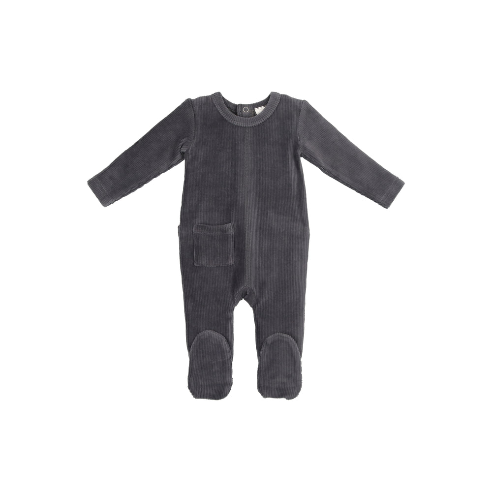 Ribbed Velour Footie