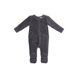 Ribbed Velour Footie