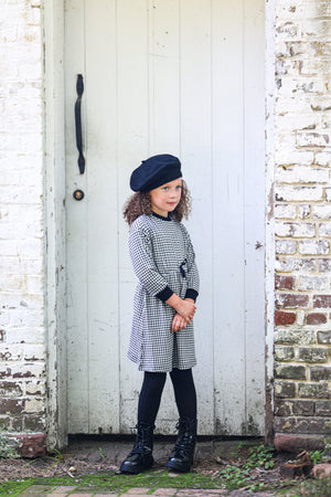 gingham long sleeve dress Margo Linen Dress Green Gingham