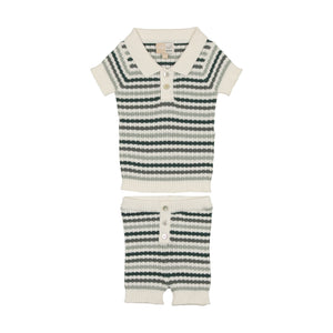 Striped Polo 2Pc Set