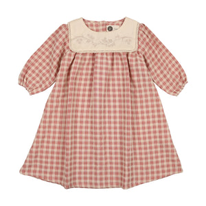 Textured Plaid Long Sleeve Dress