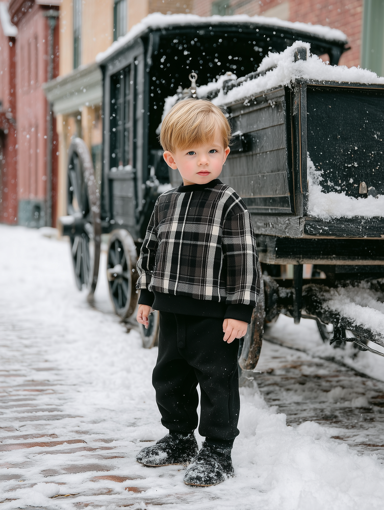 Winter Plaid Unisex Baby Set