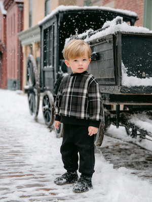 Winter Plaid Unisex Baby Set
