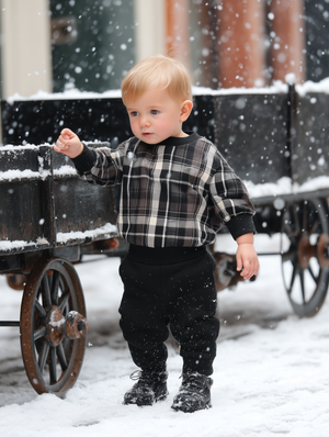 Winter Plaid Unisex Baby Set