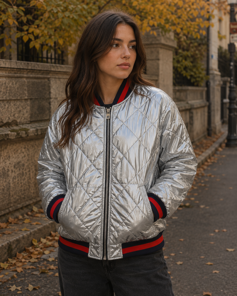 Women's Metallic Bomber Jackets