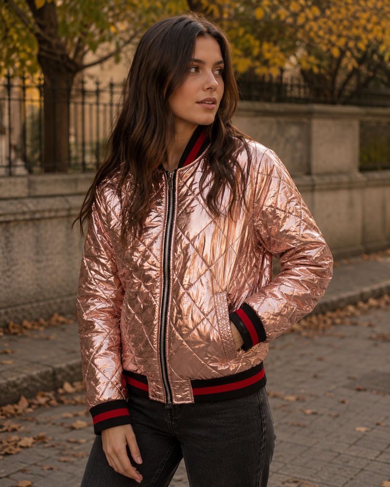 Women's Metallic Bomber Jackets