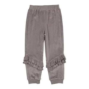 Velour Ruffle Joggers