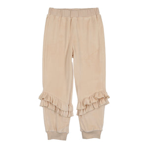 Velour Ruffle Joggers