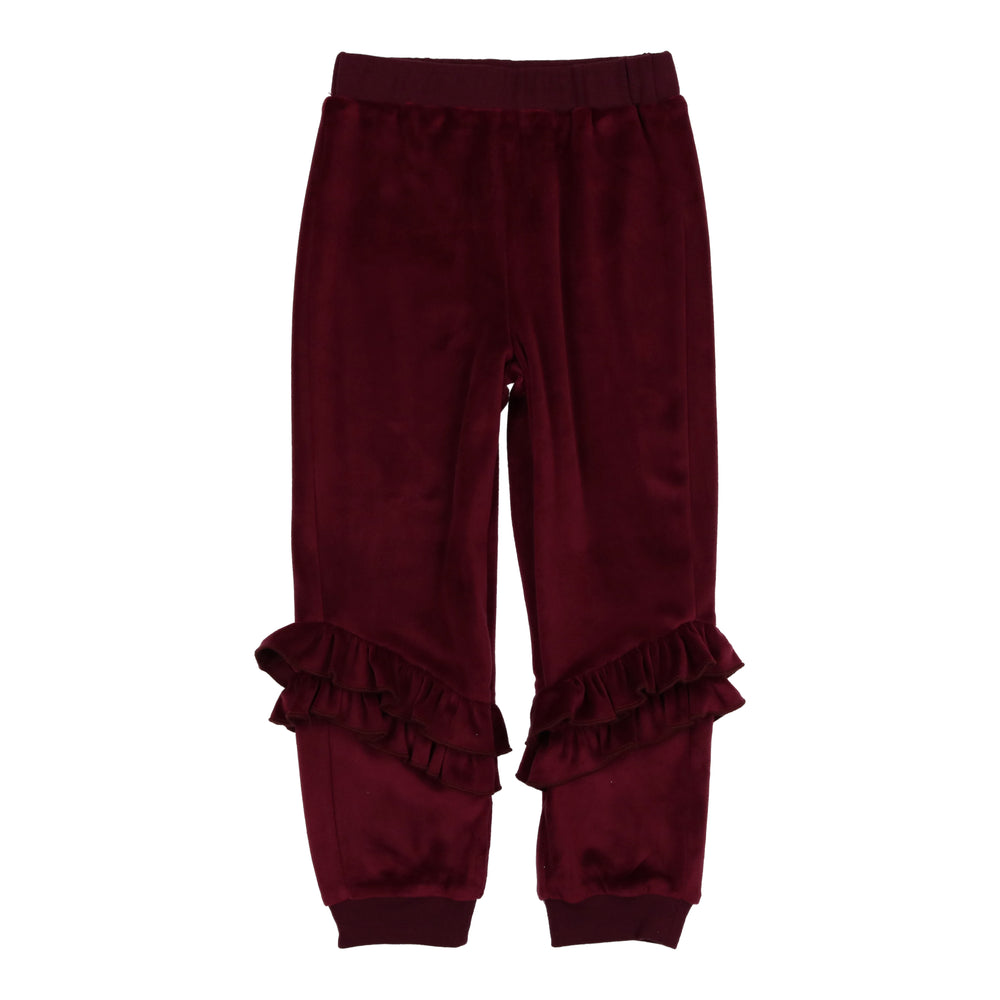 Velour Ruffle Joggers