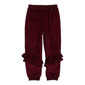 Velour Ruffle Joggers