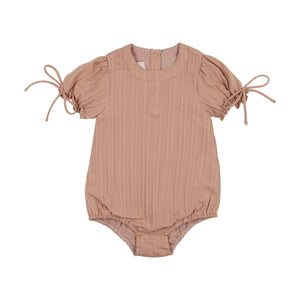 Striped Faux Tab Girl's Romper