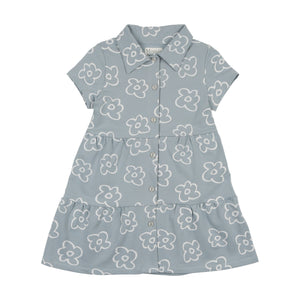 Tiered Flower Short Sleeve Dress