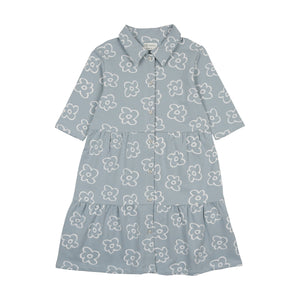 Tiered Flower 3/4 Sleeve Dress