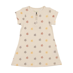 Floral Ribbed Short Sleeve Dress