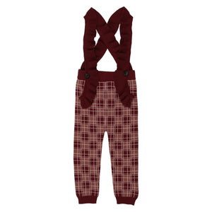 Ruffle Plaid Overalls