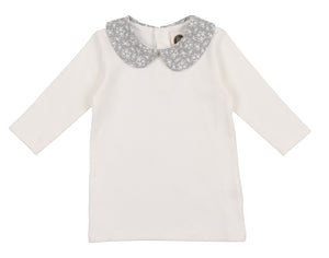Textured Floral Collar Shirt