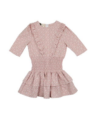 Textured Floral 3/4 Sleeve Dress